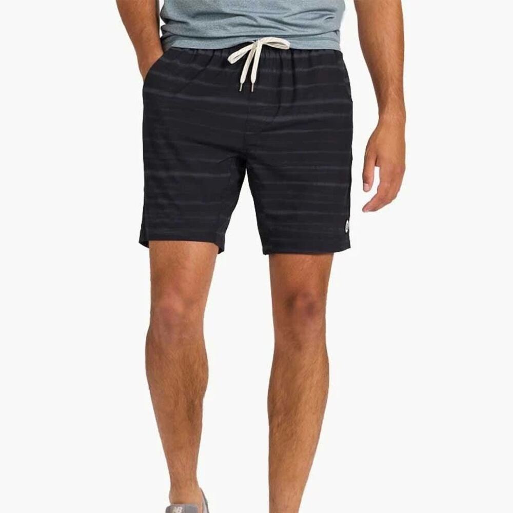Vuori Kore Lined Drawstring Shorts Black Striped Athletic Size Small